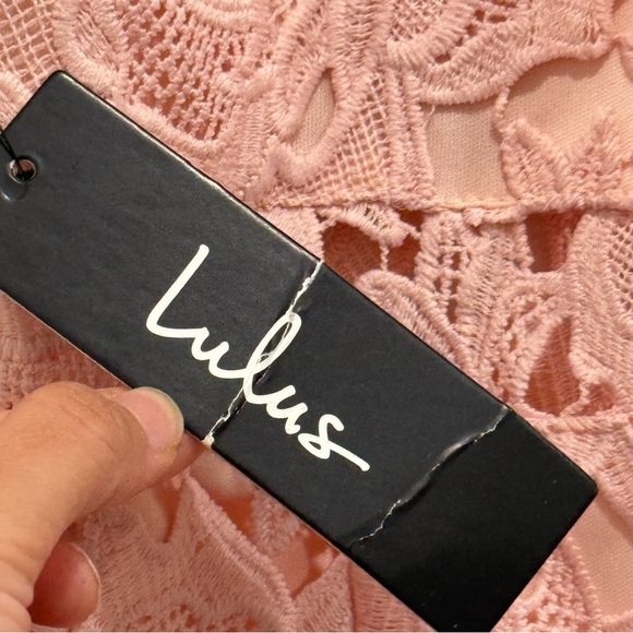 Lulus A Fine Romance Punk Blush Lace Dress Size M - Picture 10 of 12